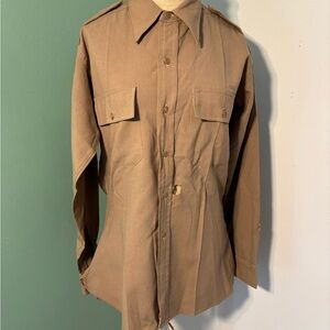 Vintage 1950’s Men's Military Wool Button Down Shirt Bendone New York